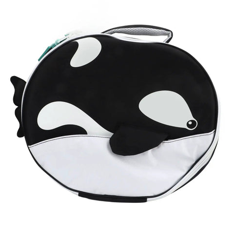 Dive Gear Regulator Bag With Foam Padding, Marine Animal Design Organizer Case, showing a black and white sea creature design.