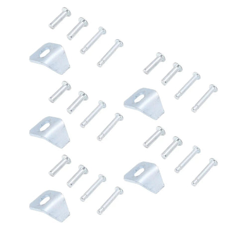 Stainless Steel Screen Door Closer Sheets Kit With 5PCS And 20 Replacement Pins for 40201 and major brands, top view of components