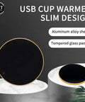 Portable Cup Warmer And Coffee Mug Heater With Smart Thermostatic Control To Keep Your Daily Brew Piping Hot On Any Desk Lightweight Plastic Build Super Handy For Home Office Or Dorm Life Must Have, featuring sleek aluminum alloy and tempered glass.