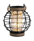 Battery Powered Metal Cage LED Lantern 7.3 Inch Tall Cordless Accent Light With 20 Fairy Lights Perfect For Weddings Parties Patio