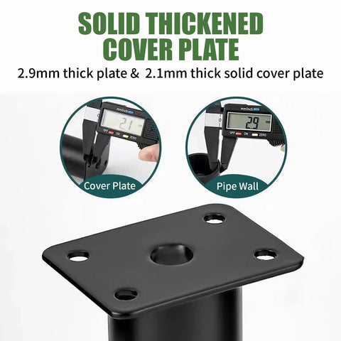 Heavy Duty Adjustable Furniture Legs Set Of Four Tall Metal Cabinet Support Stands For Beds Sofas Chairs And Tables With Quick Install Leveling Base In Matte Black Finish. Solid thickened cover plate measurements.