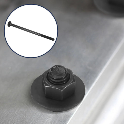 AiVeUao 3/8 x 6 in galvanized carriage bolt with washer and nut installed on metal panel