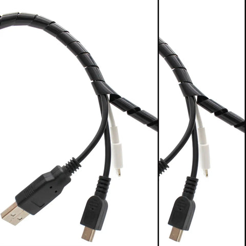 Spiral Cable Wrap Ten Feet One Half Inch Flexible Wire Sleeve For PC TV Computer Electrical Cables covering USB cords.