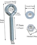 Eight Pack 1/4-20 By 1-1/2 Inch Zinc Plated Lifting Ring Eye Bolts Kit, M6 eye bolt with washer dimensions