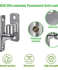 Heavy Duty Gate Hinges For Farm Gate Outdoor One Piece No Weld Chain Link Fence Parts With Five Eighth Inch Hinge Pin Two Pack Built Tough Weatherproof Steel For Smooth Quiet Operation And Easy Install displaying anti-rust and thickened material features.