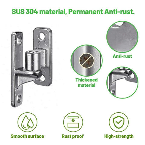 Heavy Duty Gate Hinges For Farm Gate Outdoor One Piece No Weld Chain Link Fence Parts With Five Eighth Inch Hinge Pin Two Pack Built Tough Weatherproof Steel For Smooth Quiet Operation And Easy Install displaying anti-rust and thickened material features.