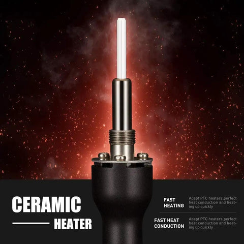 Pro Grade All In One Soldering Iron Kit With Digital LED Display 110V 80W Adjustable Temperature in action with ceramic heater