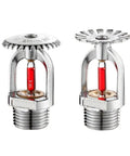 Heavy Duty Copper Fire Sprinkler Head 5 Pack Kit For Emergency Suppression Systems 68 Degree Activation R two copper sprinkler heads close-up