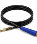 Badass Heavy Duty Black Rubber Air Line Service Hose 12 Feet Long With 3 8 Inch Id Perfect For Universal Truck Brake Jobs Featuring Tough Blue Gladhand Grip Connector That Goes Straight On Without Leaking Air Pressure While You Crank Up The Rig, coiled