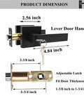 Keyed Entry Door Lever Set For Exterior Front Door dimensions, matte black lever with key, adjustable latch size details