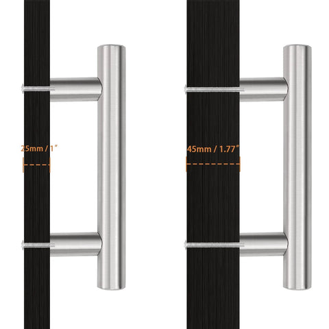 5 Pack Brushed Nickel T Bar Cabinet Pulls Stainless Steel Kitchen Cabinet Handles Two And A Half Inch Center To Center Four Inch Total Length