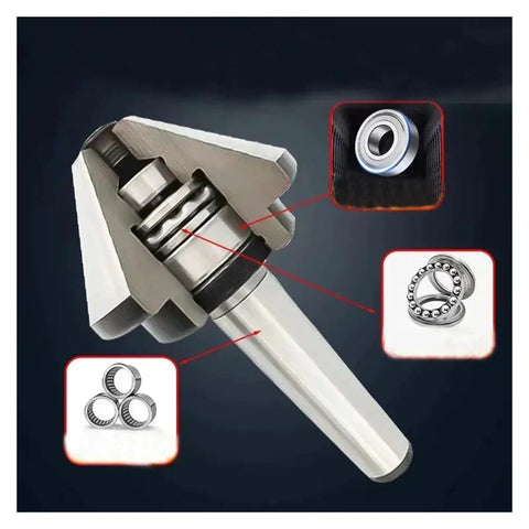 Heavy Duty Morse Taper Center For CNC Lathe Mill Drill Press Tailstock MT2 MT3 MT4 MT5 internal view showcasing stainless steel construction.