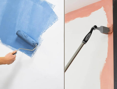 10 Piece Paint Roller Kit With 9 Inch Rollers Tray Extendable Poles Angled Brush Extra Roller Covers Can Opener Stir Bar For Weekend Warriors Tackling Easy Walls And Ceilings Painting