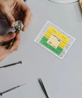 Essential Stainless Steel Watch Repair Screw Set Including Ten Individual Micro Screw Varieties for precise watch maintenance, tools in view.