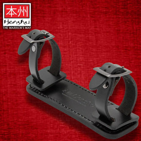 Heavy Duty Leather Frog For Swords MOLLE Compatible Carry System Built Tough For Boshin Swords UC3176 UC3125 black leather