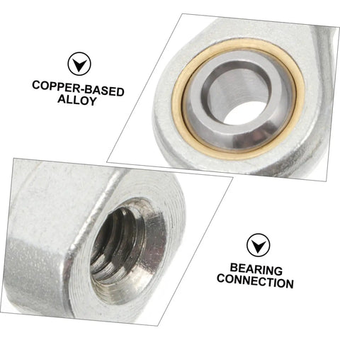 Close-up of 4 Pack Phs6 Rod End Joint Bearings Fish Eye Spherical Plain Bearings showing copper-based alloy and bearing connection.