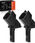 Front Left And Right Abs Wheel Speed Sensor Set For Mazda 3 And Mazda 5 with black plastic casing and connector.