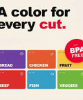 Top Shelf Bamboo Cutting Board Set With Six Color Coded Flexible Mats and Smart Storage Holder for Effortless Meal Prep BPA Free showing color coded mats.