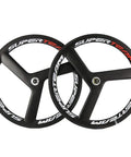 56Mm Carbon Road Bike Tri Spoke Wheelset For Zippy Road Rides 700C Clincher Rim 23mm Wide Matte 3K Finish Shimano compatible