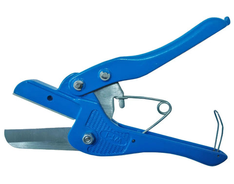 Go To Wire Duct Cutter For Plastic Raceway And PVC Conduit Cutting Tool, blue ergonomic metal shears, side view