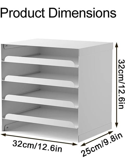 Product dimensions of Desktop File Organizer With Drawers 3 Tier Letter Sorter And Craft Bead Container Office Supply Holder in pink