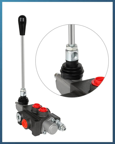 One Spool Hydraulic Flow Control Valve For Tractor Loader, 11 GPM At 3600 PSI, SAE Ports, Adjustable Relief Lever shown