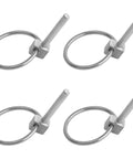 4 Pack Stainless Steel Linch Pins With Ring No Wobble Quick Release Round Cotter Pins 3/16 By 1-3/8 Inch For Trailers Trucks Boats Kayaks Hardware