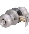 Coastal Style Door Knob With Lock For Bedroom Or Bathroom No Fuss Install Fits 1 3 8 To 1 3 4 Inch Doors Satin Nickel Finish Brass Core Steel Mechanism