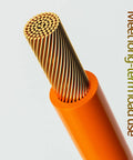 Close-up of Hardcore Heavy Duty EV Power Wire Silicone Jacket Ultra Flexible Copper Core High Temp Automotive Cable.