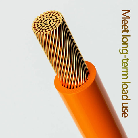 Close-up of Hardcore Heavy Duty EV Power Wire Silicone Jacket Ultra Flexible Copper Core High Temp Automotive Cable.