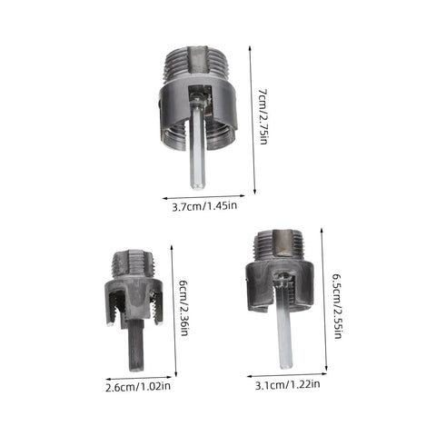 Popetpop 3 Pcs Pvc Pipe Threading Kit featuring internal external thread cutters, sizes half inch to one inch, heavy duty metal.