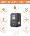 5.5KW VFD Inverter For CNC Spindle Motor Converts Single Phase To 3 Phase 220V 25A with multiple protection features