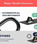 Top Shelf Over The Door Lock Box Bracket featuring no drill install with larger handle clearance for easy key access.