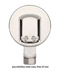 Back view of Stainless Steel Pressure Cooker Gauge For Canner And Steam Pressure Gauge, 2 Inch Dial, lower mount, nut visible