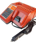 All In One Car Charger For Milwaukee 18V Batteries M12 M14 M18 On The Go Fast Charge For Job Sites And Road Trips Widely Compatible With Lithium Ion Battery Packs, red charger with cord and plug