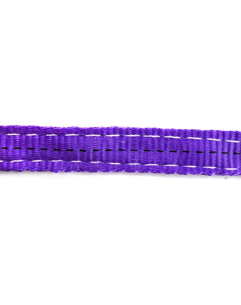 Close-up of purple polyester webbing from Beefy Heavy Duty Lifting Slings With Hooks 5 Ft 2 Pack, 4,409 Lb Capacity.