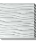 Stack of Textured 3D PVC Wave Wall Panels Matte White 19.7 Inch Square Tiles 12 Pack for Living Room Bedroom Kitchen Backdrop