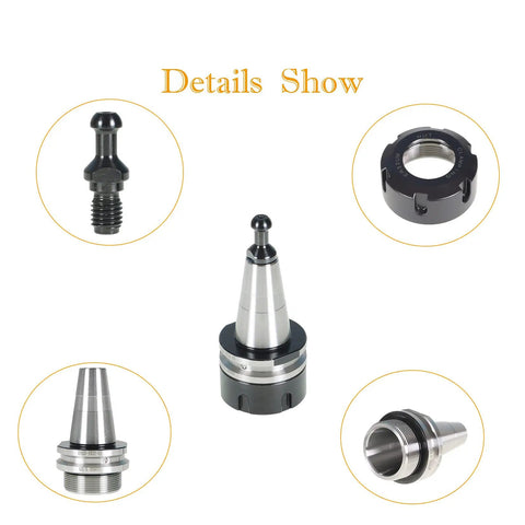 Details of ISO30 CNC Tool Holder With ER32-45L Balance Collet Chuck G2.5 30000RPM Stainless Steel Pull Stud Milling Lathe Tool