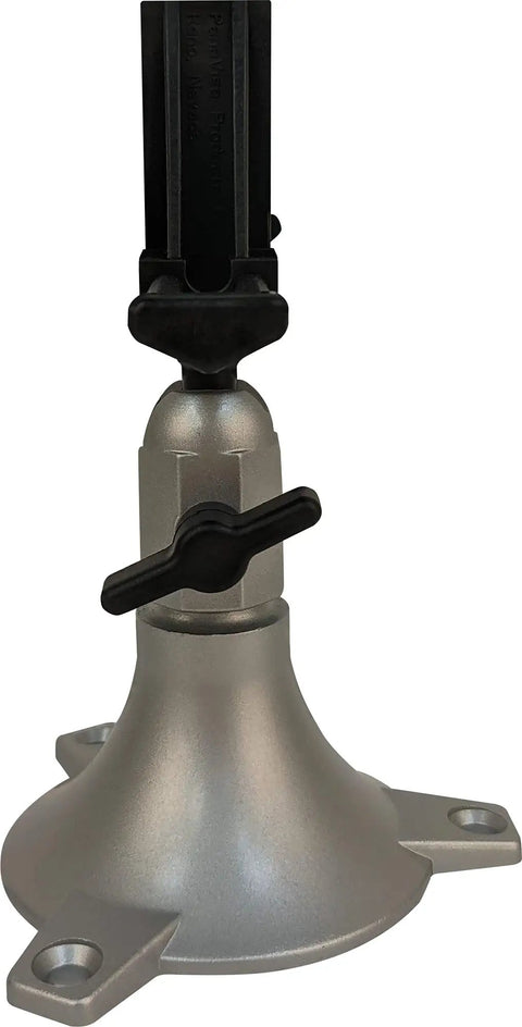 Base detail of Pro Grade Junior Miniature Vise With One Knob Head Control For Three Plane Movement and rotation capabilities.