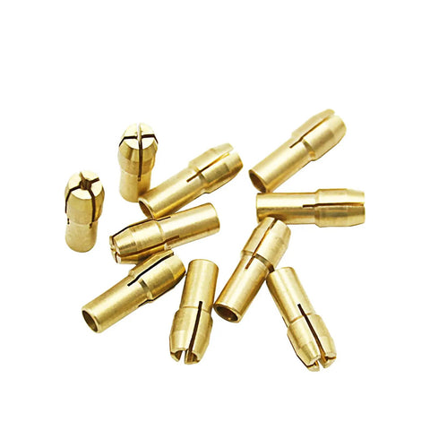Brass universal collet set from Versatile 10 Piece Drill Chuck Adapter Kit For Rotary Tools With Precision Collet Set 0.5-3.2mm For Electric Screwdrivers And Micro Drills Wide Range Easy Fit Pro DIY Upgrade.