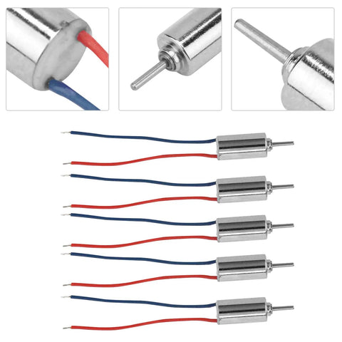 Dope Micro Coreless DC Motor Set 4.5V Tiny 32250RPM Low Noise 4mm By 8mm Size for RC toys and DIY projects, showing multiple motors.
