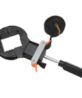 Heavy Duty Adjustable Frame Strap Clamp With No Sweat Handle Tensioner And Tough Four Meter Nylon Webbing, black webbing and grip.