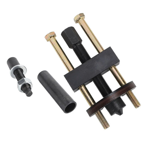 Tough 10pc Mainshaft Bearing Installer Puller Tool Kit Fits Big Twins 5 6 Speed Transmissions Since 1984 Heavy Steel Build Strong Grip Handles Makes Wrenching A Breeze For Crews Working Bikes Quickly No Damage So Your Ride Is Good Now, parts laid out