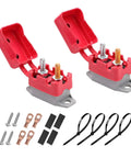 Tough As Nails Two Pack Of 40 Amp Auto Reset Circuit Breakers For 12V To 48V DC Systems featuring red vinyl insulation and heavy duty studs.