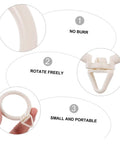 Close-up of 48 Pack Plastic Curtain Rings With Clips Smooth Glide Hanging Rings, highlighting no burr, rotate freely, portable.