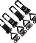 Heavy Duty Toggle Latch Set 4 Pack Adjustable Steel Latches in Black for Tool Boxes Cabinets Doors and Trailers Rust Resistant 200 Lb Holding Capacity High Carbon Steel Construction Gh 4001