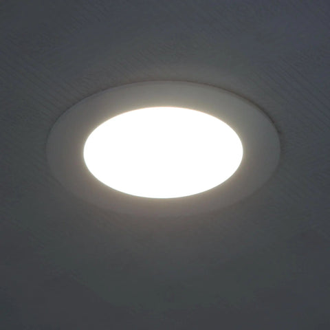 Sturdy 4.65 Inch 12V LED Puck Lights For RV Interior And Van Life Builds, Aluminum Recessed Ceiling Lamps With Switchable 3000K To 5000K Illumination, Smooth Drop In Install For Your Rig