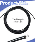 Coiled Beefy Silicone Vacuum Hose For Automotive Vacuum Lines, 16.4 Ft Long, 0.125 Inch Inner Diameter, black tubing