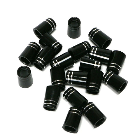 Pro Grade Replacement Black Plastic Golf Ferrules Set For 0.370 Parallel Tip Shafts, 19x13.6x9.5mm, Easy Install For Tapered Iron Clubs, Smooth High Gloss Finish, Durable Plastic Ferrules Pack Of 10.