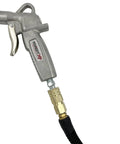 Six Ball Brass Female Industrial Coupler 1/4 Inch With Nitrile Seals, Built Tough M-Style Interchange attached to air tool